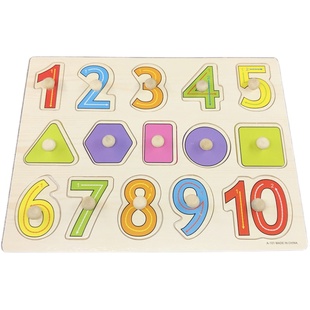 木制数字字母手抓拼图动物水果认知拼板1-2-3岁儿童早教益智玩具