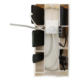插排插座收纳整理盒插线板电源线充电器手机充电站桌面遮挡神器