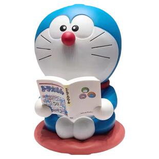 哆啦a梦正版叮当猫胖虎招财看书小夜灯公仔手办潮玩摆件大号礼物