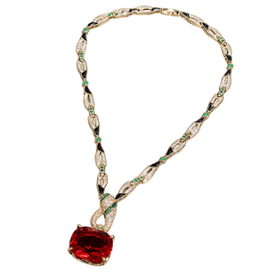 刘亦菲明星同款鸽子蛋红宝锆石珠宝套装宴会礼服首饰高级感装饰品