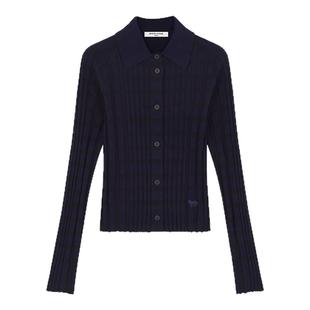 Maison Kitsune潮流简约女士单排扣长袖针织开襟毛衣衫银泰百货