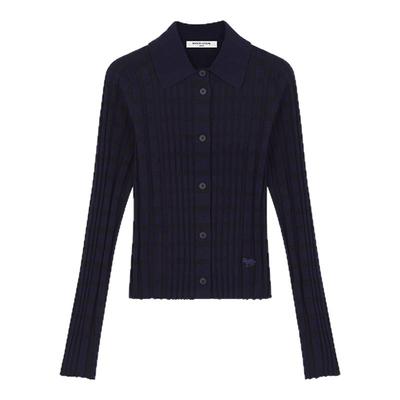 Maison Kitsune潮流简约女士单排扣长袖针织开襟毛衣衫银泰百货