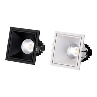 方形双头射灯防眩led嵌入式格栅灯天花灯斗胆灯单头射灯8W