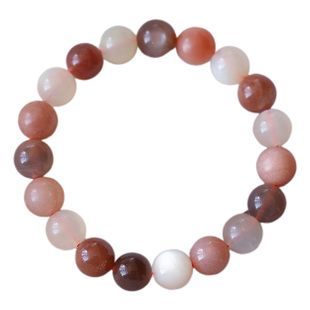 天然月光石手链彩月光石手串单圈白月光橙月光灰月光石带猫眼女