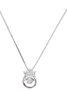 莫桑石皇冠灵动项链设计感