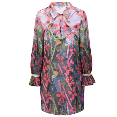 tanni甜美衬衫连衣裙雪纺荷叶边