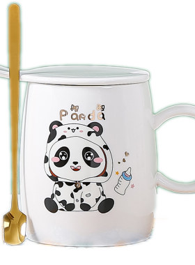开业促销定制logo马克杯熊猫杯
