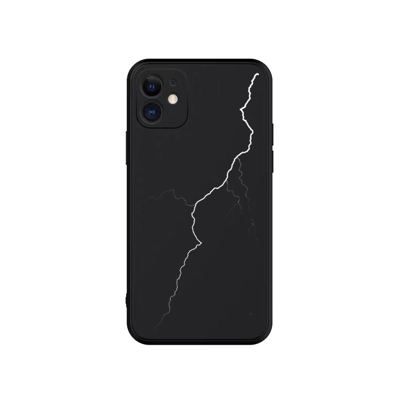 简约个性闪电适用iphone14promax苹果15手机壳13promax防摔12全包边11潮男xs软7/8p套