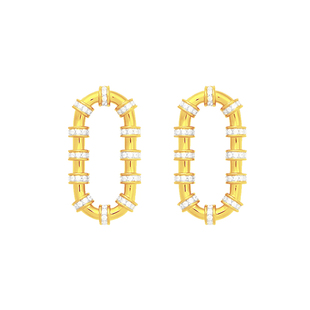 Mistova设计师首饰新款ins潮流耳环职场时尚简约链环镶石耳钉