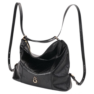 BAMPO半坡绵绵双肩包背包 头层牛皮hobo托特包单肩2024新款报喜包