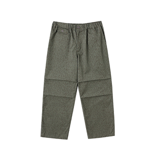 WHIMNOTION 日系雨滴迷彩双褶伞兵裤宽松工装裤松紧腰休闲长裤男