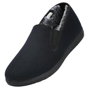 老美华2025加绒保暖老北京布鞋男相巾款加厚千层底一脚蹬爸爸棉鞋