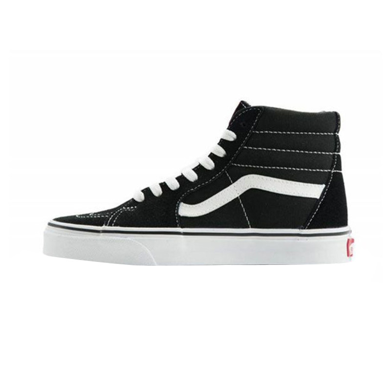 vans范斯高帮情侣帆布鞋黑白