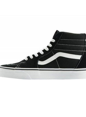 vans范斯高帮情侣帆布鞋黑白