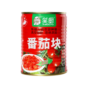 25年产笑厨新疆番茄块罐头新鲜西红柿番茄丁番茄酱成熟0脂肪