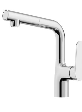 法恩莎白色抽拉式冷热水龙头洗手面盆龙头家用漱口水F1A8833CL