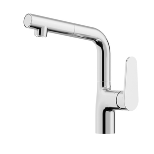 法恩莎白色抽拉式冷热水龙头洗手面盆龙头家用漱口水F1A8833CL