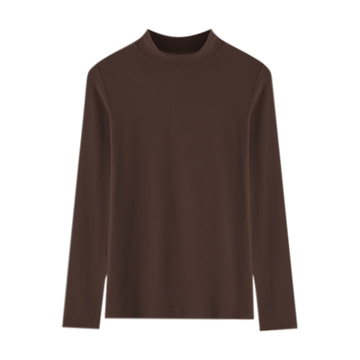 大码半高领双面德绒打底中领上衣