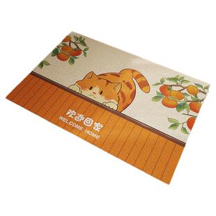 可爱猫咪入户丝圈地垫进门防滑脚垫家用可裁剪地毯玄关大门外门垫