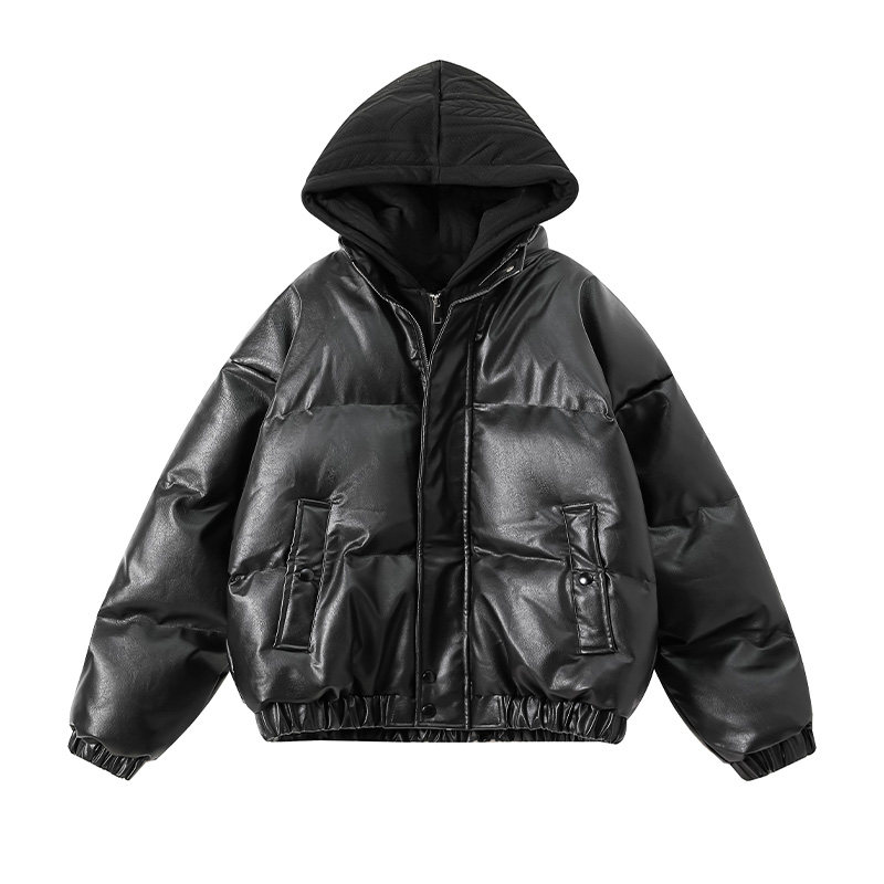 WASSUP潮牌棉服假两件加厚外套男