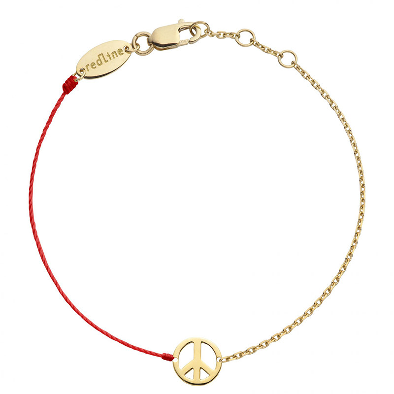 redline红绳女士Mini Peace 和平经典精美半绳半链时尚手链