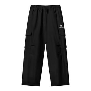 骆驼儿童工装裤2026新款户外休闲多口袋男女童宽松长裤大童伞兵裤