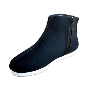 御圣祥新款老北京布鞋男纯手工千层底礼服呢春秋拉锁中筒高帮单鞋