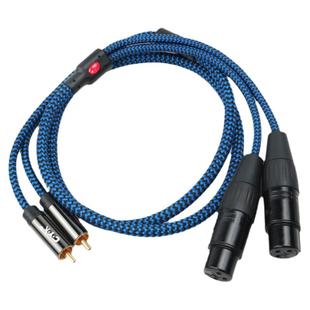 CYK双卡农母转双莲花公线调音台话筒音响音频卡侬平衡传输信号线