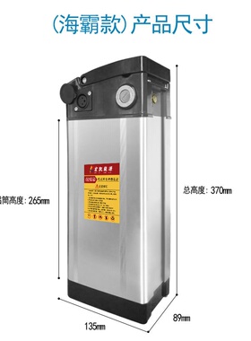银鱼款锂电池36V8Ah 48V10Ah15Ah电动自行车海霸款锂电池