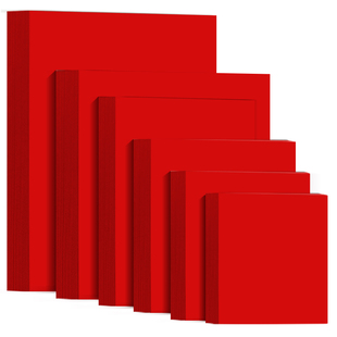 大红剪纸专用纸雕刻纸刻画双面宣纸窗花纸A3A4全开中小学生手工课材料正方形软春联纸福字斗方双面大红色刻画