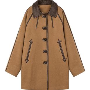 UOOYAA/乌丫颗粒感M35夹克毛呢大衣外套