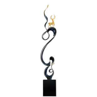 现代艺术感客厅装饰节节高福鹿摆件电视柜旁玄关壁龛装饰乔迁送礼