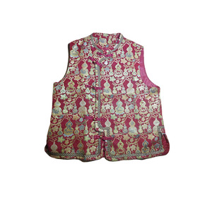 新中式妈妈缎面马夹小衫裤子套装