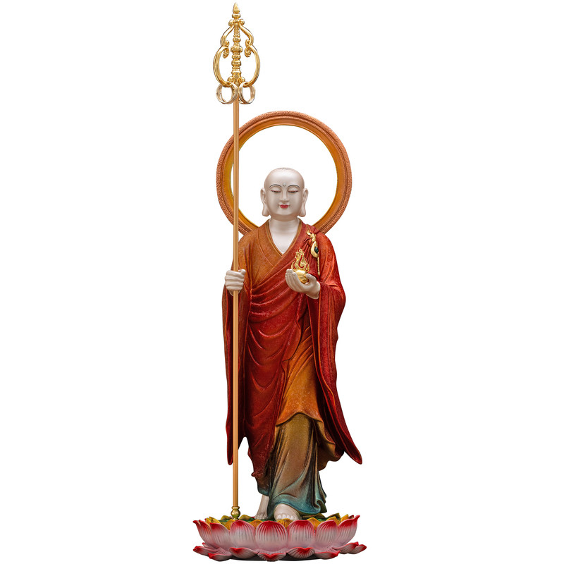 纯铜地藏王菩萨佛像站像供奉摆件