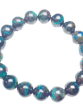 蓝铜矿手链天然水晶硅孔雀石莫奈
