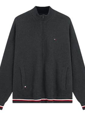 Tommy男装双面穿立领针织开衫
