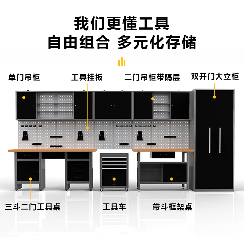 汽修工具柜重型车间组合柜工具台修车工具车汽车维修工作台操作台