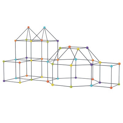 儿童3D几何构建百变积木帐篷小屋