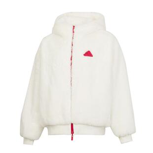 阿迪达斯CNY新年款外套女马思纯同款蛇年运动服双面穿人造毛夹克