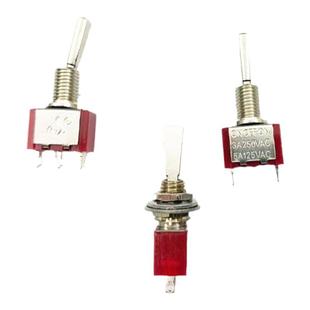 短扁柄钮子开关 MTS-103 3脚3档 6MM ON-OFF-ON 航模银点纽子开关