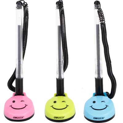 前台桌子防丢中性笔得力