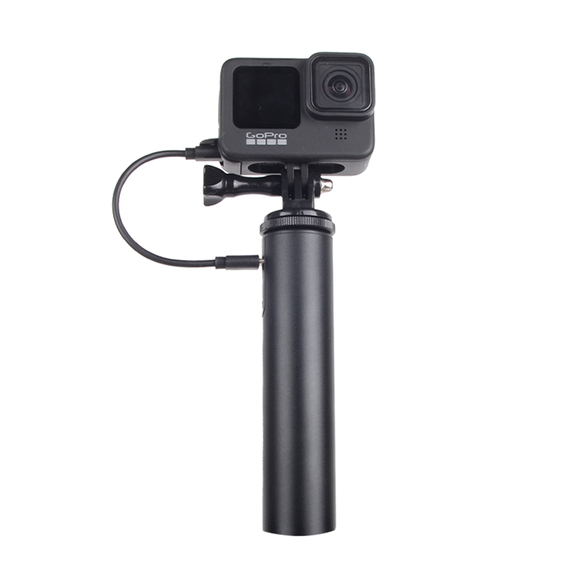 gopro12/11/10/9/8/7/6/5充电手柄外接自拍杆手柄3C认证支架配件