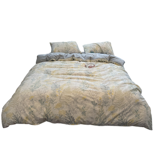 秋冬季保暖A面全棉纯棉四件套B面加厚珊瑚绒牛奶绒学生公寓三件套