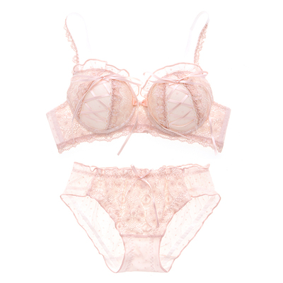 樱花雪山~半杯系带无钢圈文胸