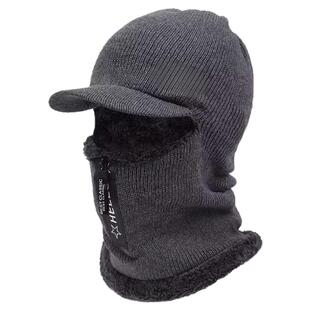 冬天钓鱼帽子垂钓专用男士保暖加绒毛线帽围脖一体防寒电动车棉帽