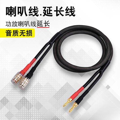 银珂 5N结晶铜2.5平方喇叭音箱线延长线公母香蕉头转接音响线加长