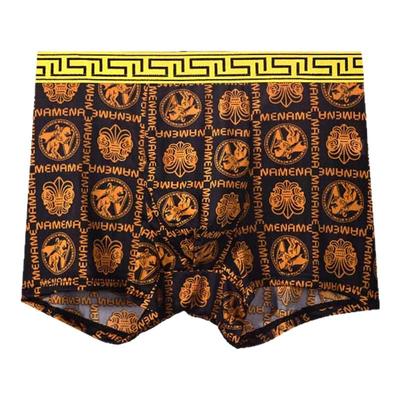 雅鹿男士印花奢华冰丝平角内裤