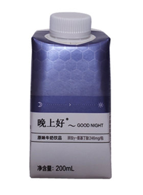 新期蒙牛晚上好牛奶睡前睡眠牛奶茶氨酸睡眠晚安牛奶GABA氨基丁酸