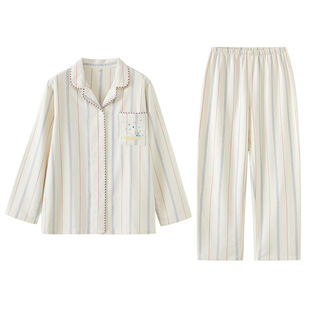 日系2026小王子情侣睡衣男女款秋冬季纯棉野兽家居服加厚套装