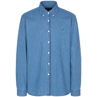 BEANPOLE滨波 男士美拉蓝商务休闲通勤风牛仔潮酷时尚风长袖衬衫